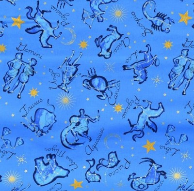 Sternzeichen Stoffe 17,98€/m Blau Patchworkstoffe Patchwork Himmel