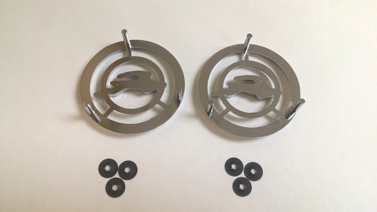 1965-66 Impala Super Sport Front Fender Emblem Set – New With Hardware, The Parts Place Inc. EM2437P