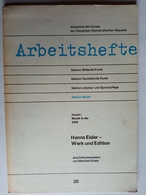 19/0226 HANNS EISLER - Werk und Edition - Forum: Musik in der DDR