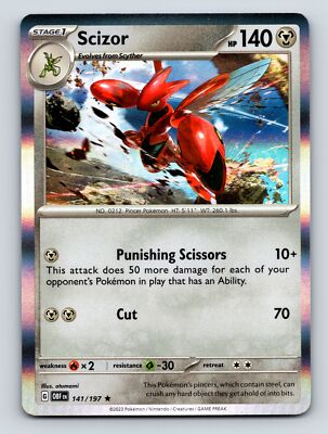 Stage 1 Scizor HP 140 Punishing Scissors Attack Starry Colorful Background