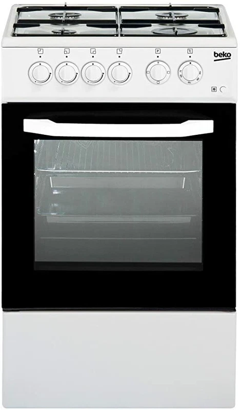 Cucina Gas Forno Elettrico Fornello con 4 Fuochi Bianco Beko CSS42014FW NUOVO