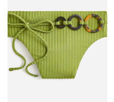 New JCREW Size XXS Wide-Rib High-Rise Bikini Bottom in Canteen Green 78 BH490