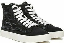 NIB - SAM EDELMAN Women's 'ELBA' Black Swirl Mesh LACE-UP SNEAKER SHOES - 6.5