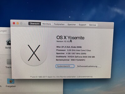 iMac 21,5  (Baujahr 2009)3,06 GHz Intel Core 2 Duo-Prozessor 3MB L2 Cache Silber