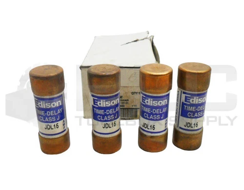 NEW BOX OF 4 EDISON JDL15 TIME DELAY FUSE 15A 600VAC *READ*