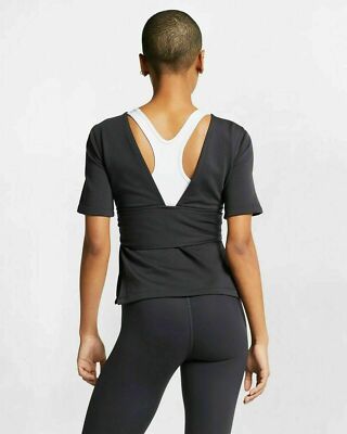 NWT Nike Womens Dri-Fit Studio Short Sleeve Yoga Top Size XS