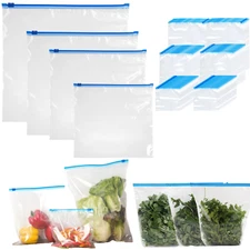 ZIP LOCK FOOD STORAGE FREEZER BAGS RESEALABLE REUSABLE PLASTIC BAGS SMALL LARGE