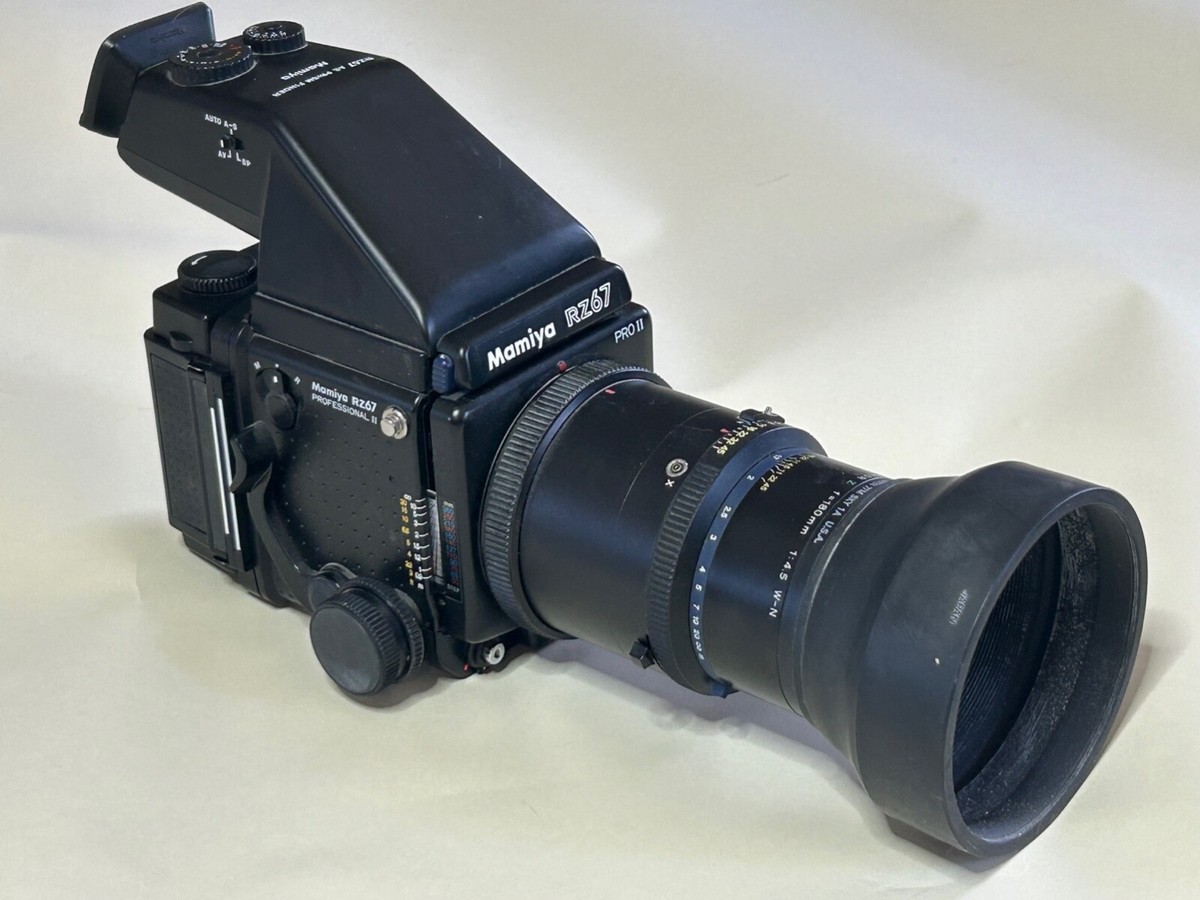 Mamiya RZ67 Pro II Medium Format Film Camera with lens, extens tube, prism