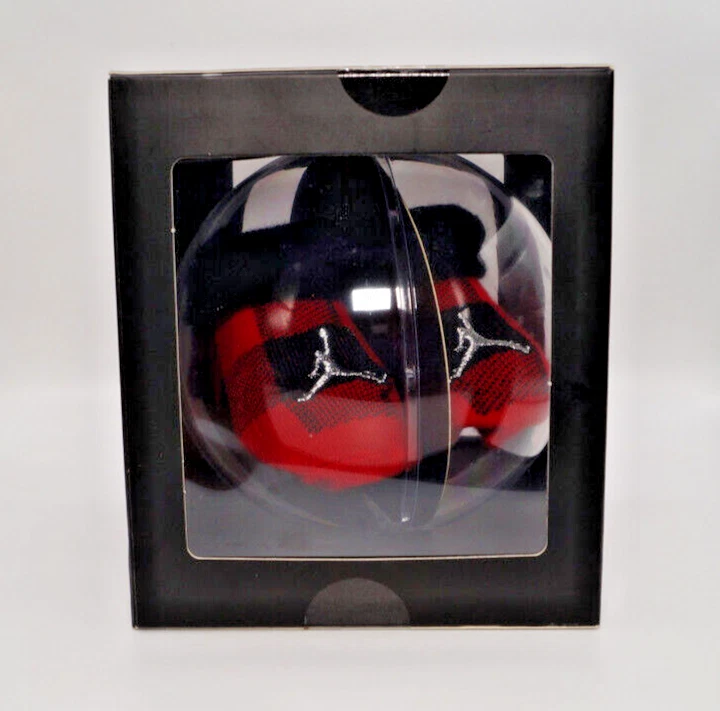 Jordan Ornamento Recién Nacido Con Botines Calcetines Negro Rojo Plata Nuevo Precintado Foto 2 de 4