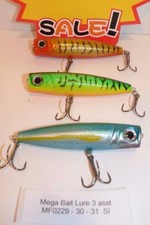 3 pack of Fishing Poppers Bait 3 asst colours Trolling