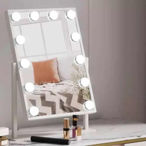Makeup Mirror Hollywood Vanity with LED Light Rotation Tabletop White AU - Picture 6 of 6