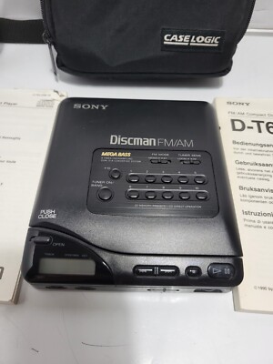 Vintage Sony Discman D-T66 AM/FM CD Player with MEGA BASS, Parts