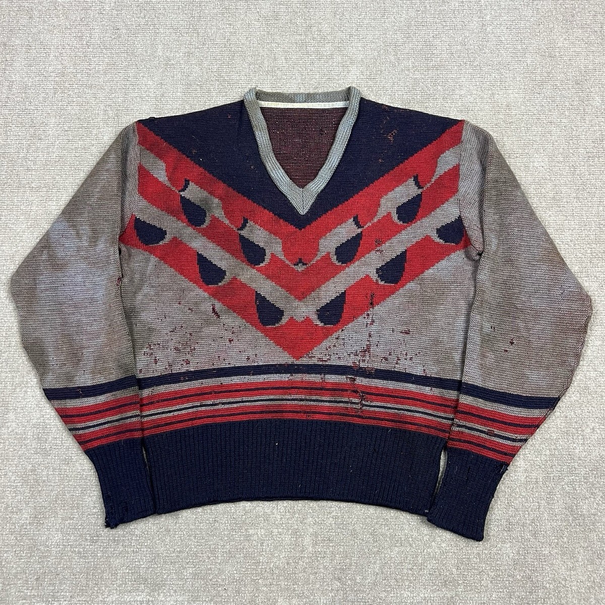 Vintage 20s 30s Jantzen Art Deco Novelty Wool Knit Sweater Mens 