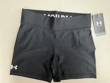 NEW!  UNDER ARMOUR WOMEN'S VOLLEYBALL SPANDEX, 4" INSEAM, BLACK SIZE LARGE