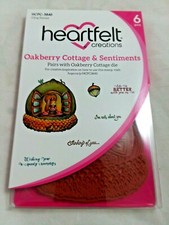 Heartfelt Creations Oakberry Cottage Sentiments 6 Pc 3840 Cling Stamps Craft New