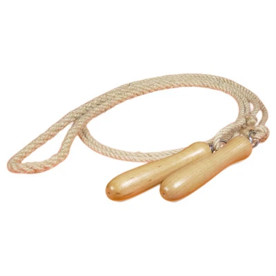 SPORT-TEC Springseil Hanf mit Holzgriff Springseil Sprungseil Hüpfseil Seilspringen 280cm