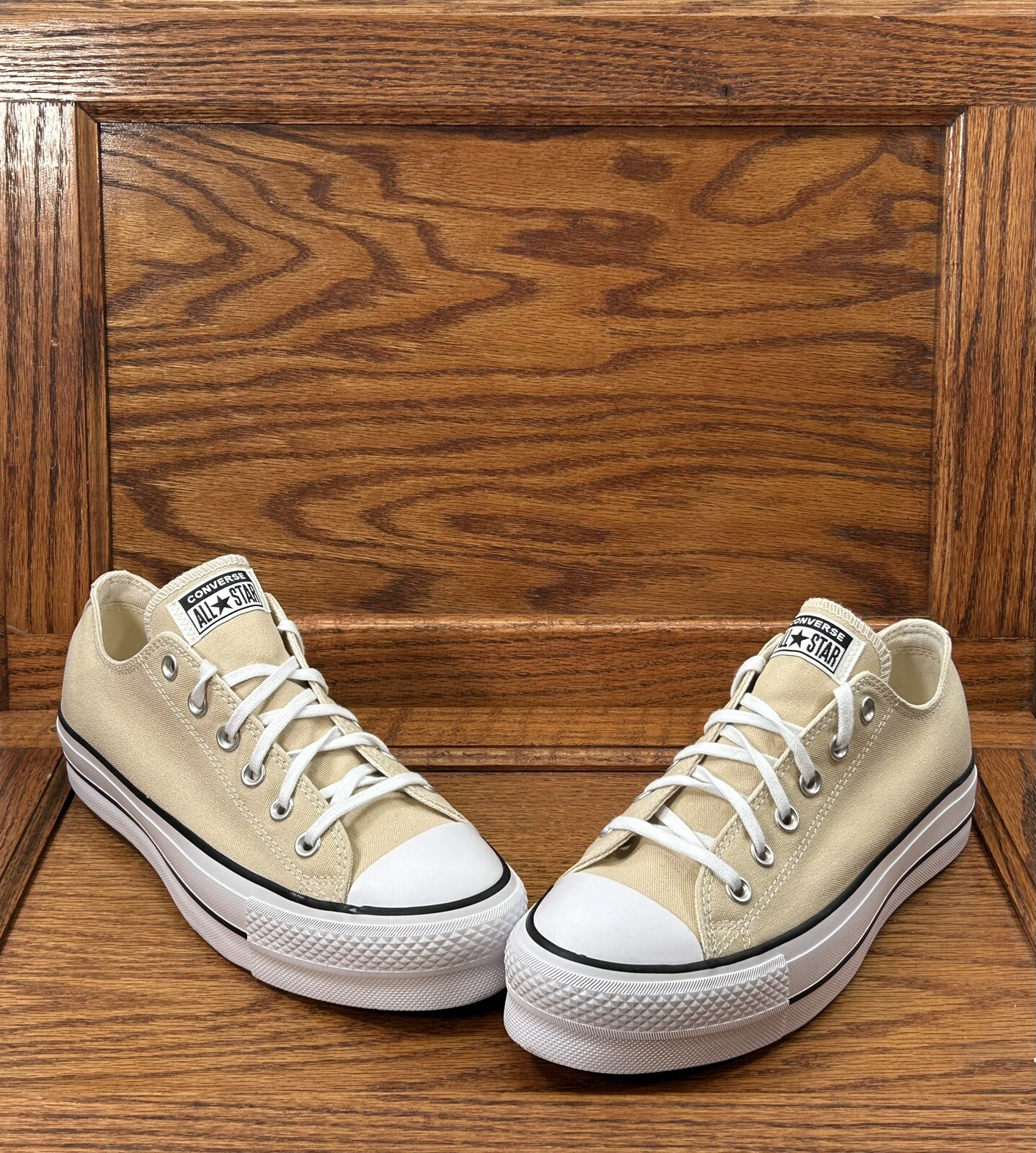 Converse CTAS Lift Ox Oat Milk White Black Shoes thumbnail 3