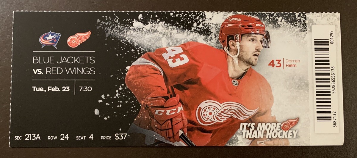 Detroit Red Wings 2/23/16 NHL ticket stub vs Columbus Blue Jackets