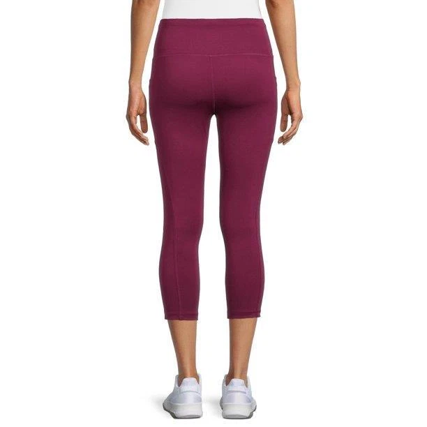 Avia Womens Ladies Purple Active Performance High Waisted Capri Pants Sz M  NEW