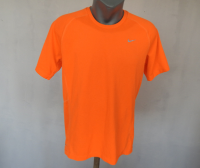 Nike Running Mens Activewear Jersey Orange Shirt Size M Sport