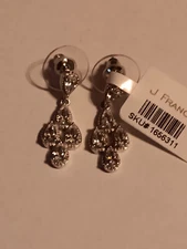 J Francis Swarovski Zirconia Earrings in Sterling Silver