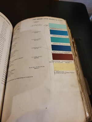 1955 DUPONT DUCO DULUX MERCURY COLORS PAINT CHIP SWATCH SHEET BULLETIN NO 6