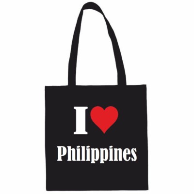 Tasche Beutel Baumwolltasche I Love Philippines das ideale Geschenk für Valentin