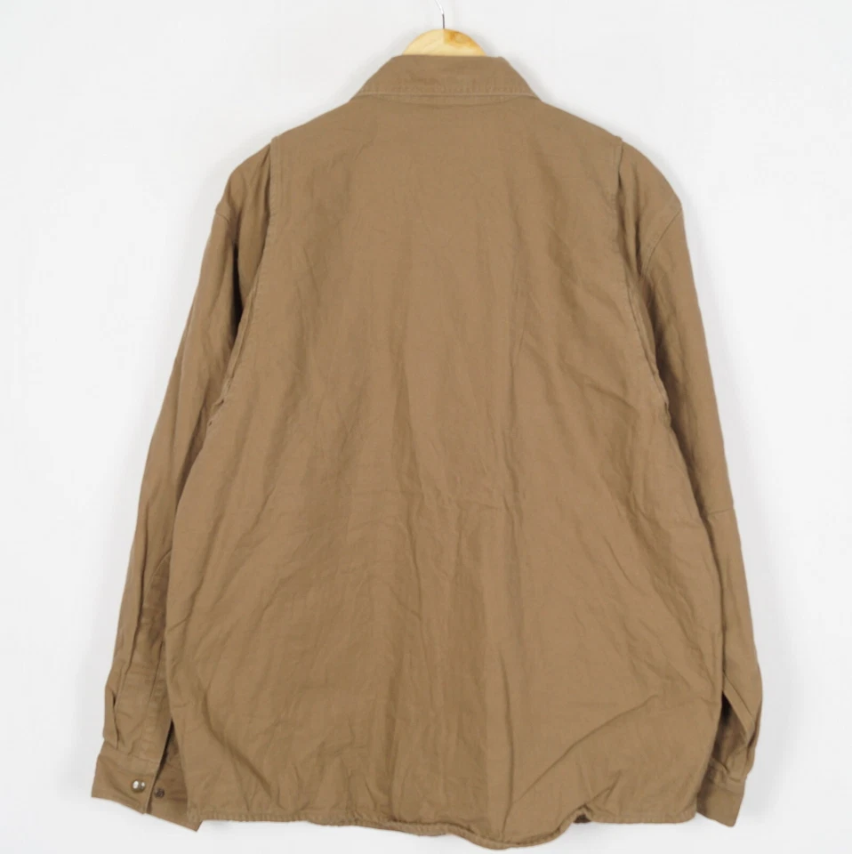 CARHARTT Hombres Chaqueta Talla L Marrón Cuello Broches Bolsillos Algodón s12004 - Imagen 2 de 4