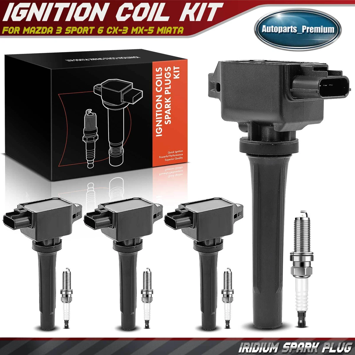 Kit De Bobinas, Cables Y Bujías Para Mazda MX-5 Mk2.5 1.8 VVTI (2000-2005) – Todo En Uno