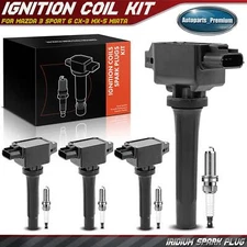 4x Ignition Coil & 4x Iridium Spark Plug Kits for Mazda 3 Sport 6 CX3 MX-5 Miata