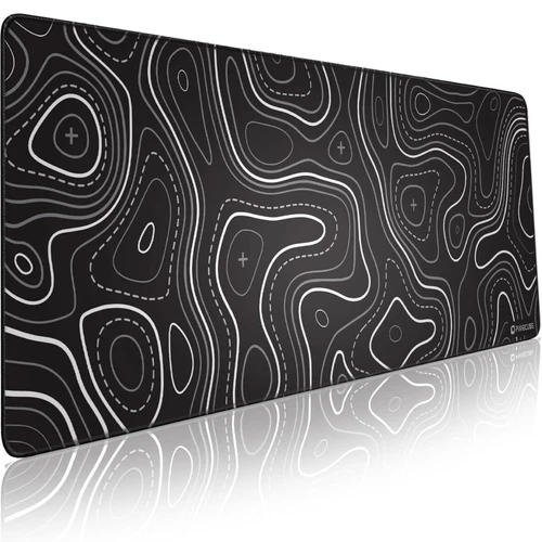 Tapis de Souris Minimaliste avec Motif Carte Topographique - Étendu Grand Tap...