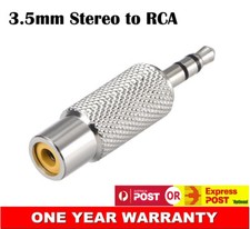 3.5mm AUX Stereo Audio Male to Single RCA Female Converter Connector Adapter AU
