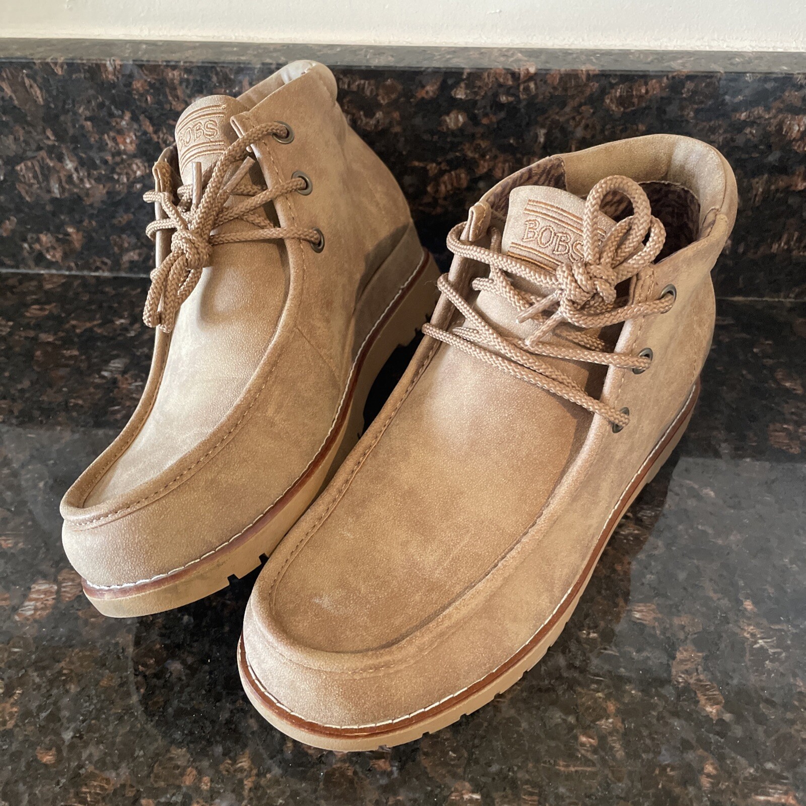 Bob’s by sketchers mid chukka boot brown chestnut women’s 7.5 CLEAN 114717