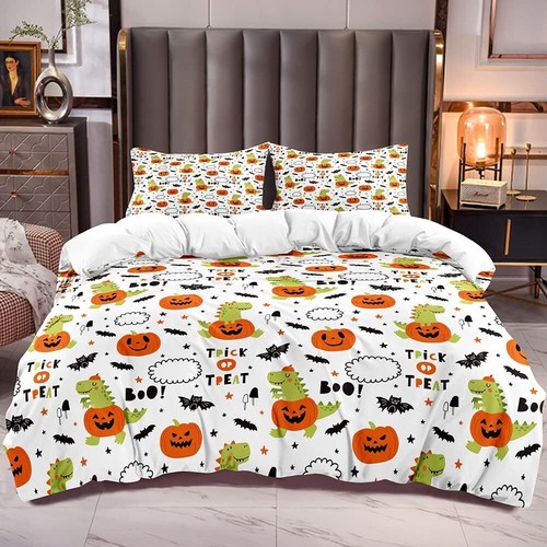 Duvet Cover for Kids Bat Black and Yellow Star Comforter Set Full Size