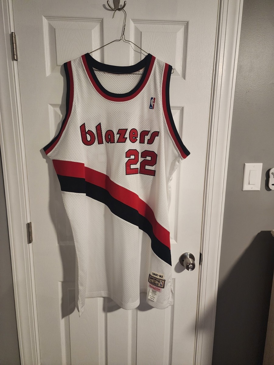貴重MITCHELL&NESS BLAZERS Drexler 22 91-92 Authentic Mitchell & Ness 91/92 Clyde Drexler Portland Trail