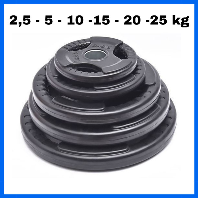 Disco dischi 28 mm peso pesi GOMMATI per palestra bilanciere 2 5 10 15 20 25 kg