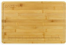 Extra Large Organic Bamboo Cutting Board with RULER and Juice Groove, 18x12inch
