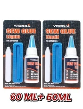 2 Packs Sew Glue Liquid Kit, Secure Stitch Liquid Sewing Solution Multi-Purpose