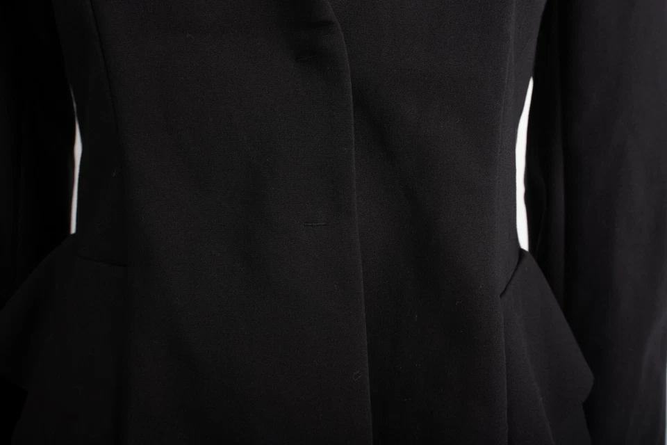 TopShop Mujer Blazer Traje Chaqueta EE. UU. 10 UE 42 Volantes Laterales Detalle Negro Nuevo con Etiquetas Foto 2 de 4