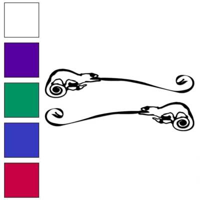 Pair Set Lizards, Vinyl Decal Sticker, Multiple Colors & Sizes #7458