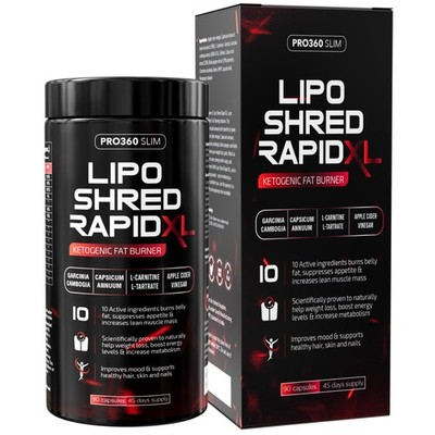 Lipro Shred Rapid XL schnell wirkender Fatburner zum Abnehmen 90 Stück (1er Pack) 