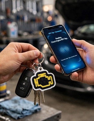 Check engine NFC tag keychain FOR YOUR BUSINESS