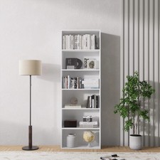 6 Tier Bookcase with Shelving Unit for Storage Bookshelf Living Room Office