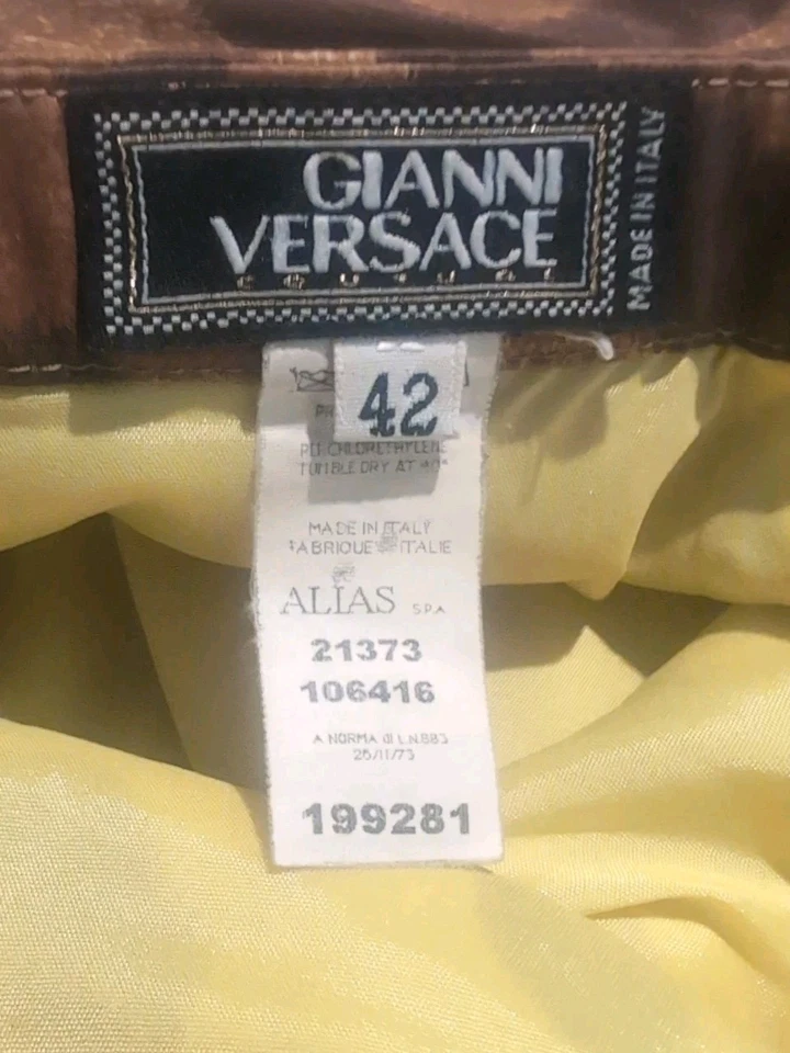Falda Vintage Gianni Versace Alta Costura Estampado Leopardo Con Cinturón Talla 42 Forrada Foto 3 de 4