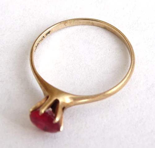 10K Gold Ring With Stone / Size Around 6 / Weight 1.45 g / FedEx FS / BErs2 - Picture 7 of 22