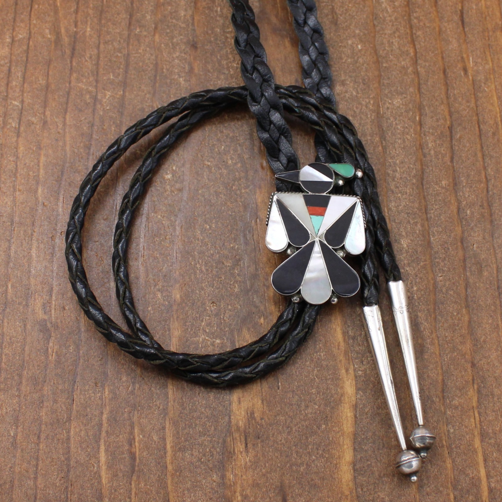 *Thunderbird Shaped Sterling Silver Multi-Stone I… - image 1