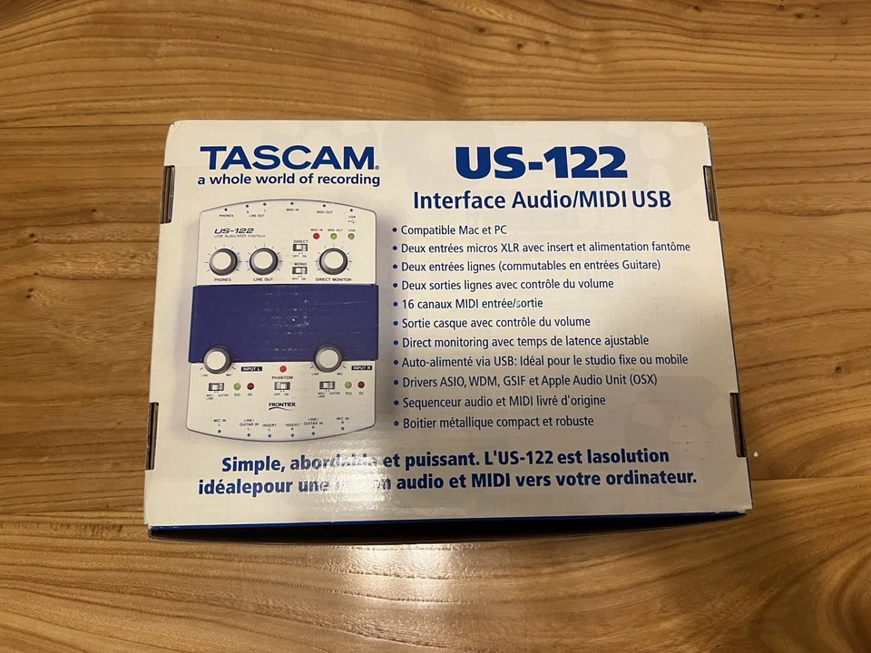 Tascam US-122 - 2 Channel - USB Audio MIDI Interface W/ Original Box & Manual - Image 2 of 4