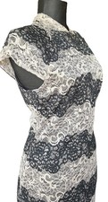 Whimsical Victorian Lace Dress Sz 8 Black Brown Applique Lace Medieval Wednesda