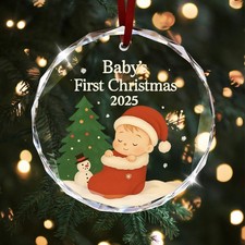 Baby  s First Christmas Ornament 2025 for Boy or Girl, My First Christmas 1st ...