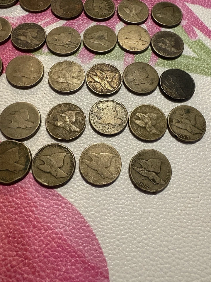 Lot Of 59 - Flying Eagles And 1860s, 1870s, And High Grade XF/AU+ Indian Heads - Image 2 of 4